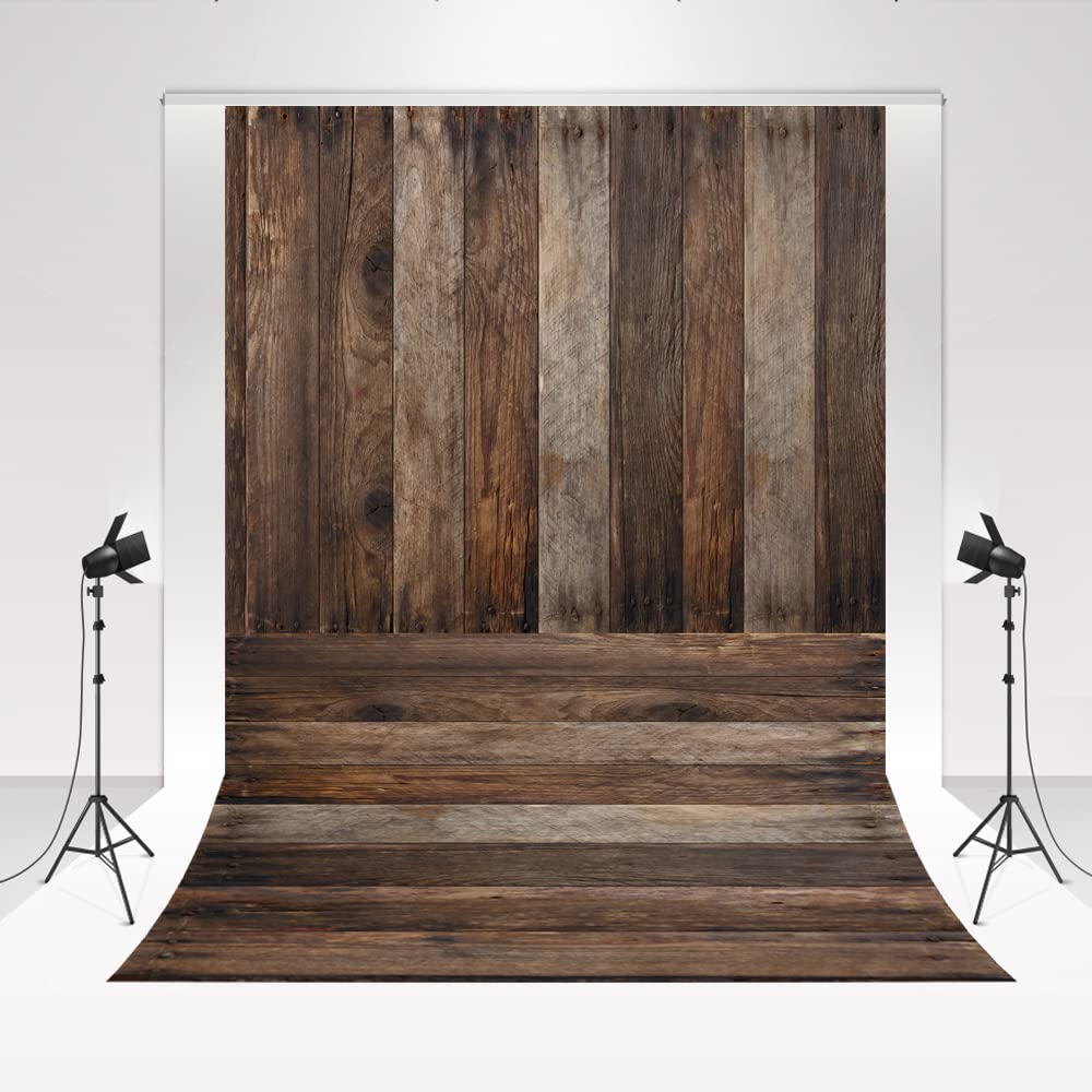 Kate Wood Backdrop 1.5x2.2m/5x7ft Brown Studio Background Soft Thick Fiber Photo Booth for New Born Wooden Collapsible Background Wedding Photography Props Cabin decoration