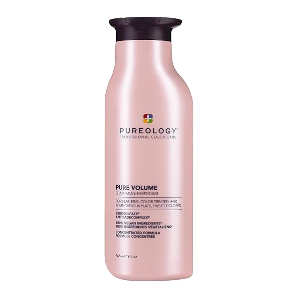 PUREOLOGY PURE VOLUME SHAMPOO | FOR FLAT, FINE, COLOR TREATED OR NATURAL HAIR | ADDS LIGHTWEIGHT VOLUME AND BODY | CLARIFIES BUILDUP | SULFATE FREE SHAMPOO | VEGAN