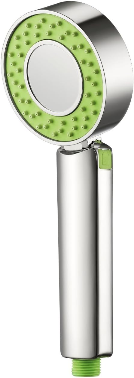 SharkSPA Dual Face Swivel Handheld Shower Head (Green)โ High Pressure Mist And Rain Shower Options w/ Shower Gel Or Essential Oils Cartridge For Aromatherapy โ Swivel Design Back To Back Shower Nozzles โ Eco-friendly Water-Saving Shower System โ Rejuvenating Health Benefits