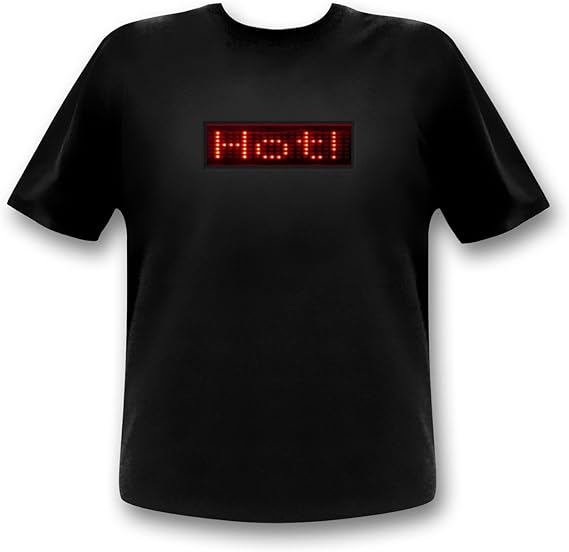 LED TShirt with Programmable Text Display Running Text Black