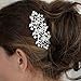 Mariell Vintage Floral Pearl and Crystal Bridal Hair Comb for Weddings or Prom