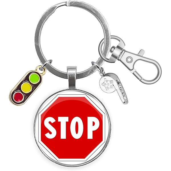 Amazon.com: Crossing Guard Keychain, Red Traffic Cone Charm, Stop
