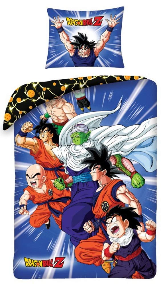 Halantex Dragon Ball Z Parure de Lit Boules de Cristal Complete Bedding Sets, 2 Pieces, Multicolor, Single