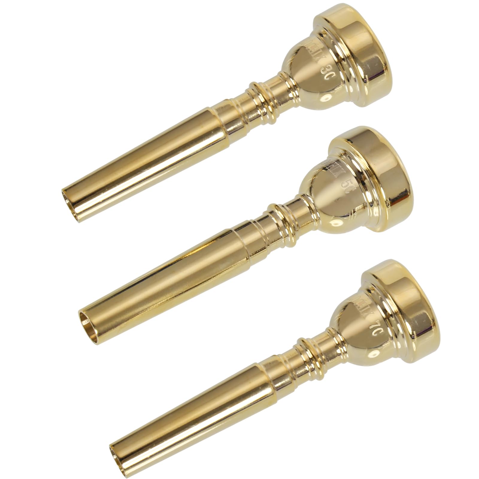 Gold Trumpet Mouthpieces 7C 5C 3C Trumpet Mouthpiece Set-For Beginners and Professional Players 3Pack