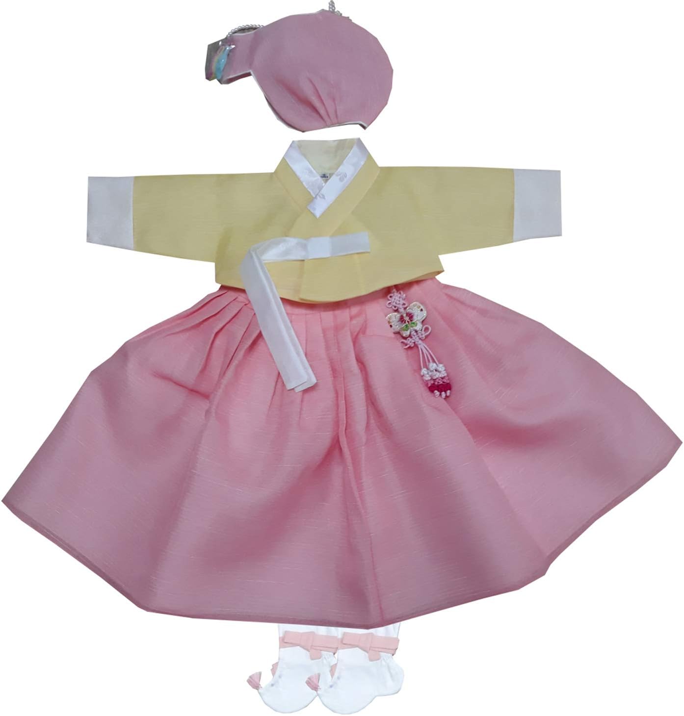 hanbok store100 Day Birth Korea Baby Girl Hanbok Traditional Dress Outfits Celebration Party Yellow Set