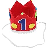 Amosfun Baby First Birthday Headband 1st Baby Boys Birthday Crown Little Circus Hat