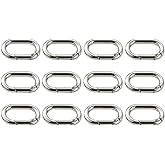 Bobeey 4pcs Carabiner Metal Spring Key Ring, Snap Hooks Clip, Keyring Buckle, Oval Ring for Bags, Purses BBC39