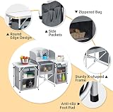 Warmiehomy Folding Camping Kitchen Unit Grey 175x40x110cm 3 Worktops view 3