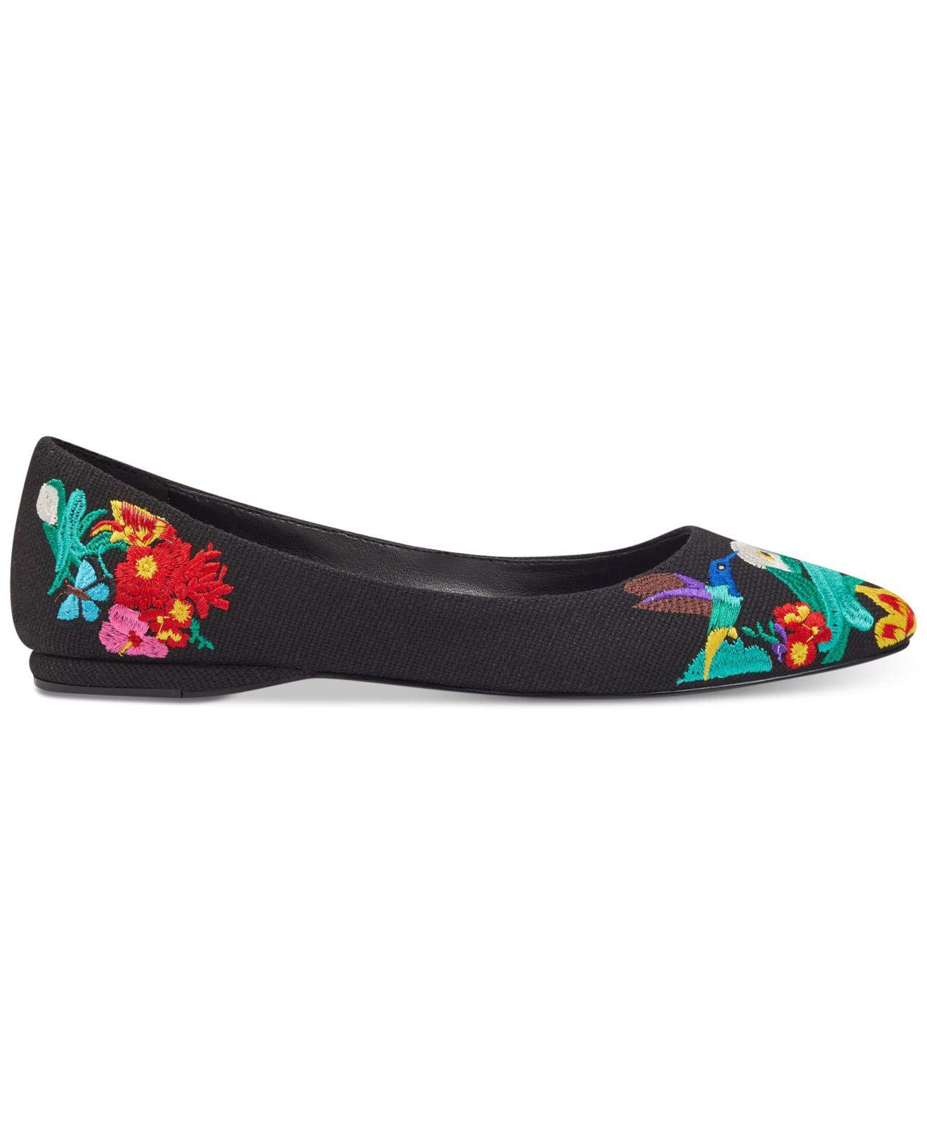 NINE WEST Womens Suziella Fabric Pointed Toe Ballet Flats, Black, Size 7.0 - Image 3