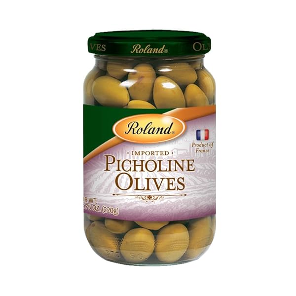 ROLAND FOODS WHOLE FRENCH PICHOLINE GREEN OLIVES WITH PITS, 7.76 OUNCE JAR