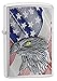 Zippo USA Flag with Eagle Brush Finish Chrome Pocket Lighter, Brushed Chrome Emblem (29508)