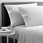 Cottingon 4 Piece Olympic Queen Sheets, Soft Premium 100% Long Staple Egyptian Cotton, Super Queen Mattress Bedsheet Set, Fits Upto 15" Deep Pocket 66"X80", White