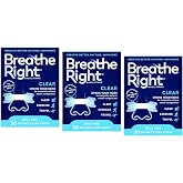 Breathe Right Nasal Strips - Clear - for Sensitive Skin - Sm/Med Clear Strips - 30 Count Strips Per Box - Pack of 3