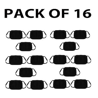 Bersache Cn95-1 Black Mouth Nose Cover Mask(pack of 16)