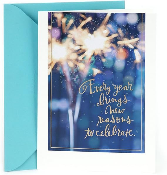Hallmark New Year Greeting Card (Sparklers) Amazon.co.uk Office Products