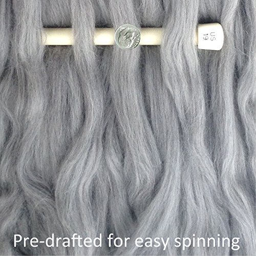 EASY SPINNING FIBER - Learn Spinning in a Jiffy. Pre-Drafted Pencil Roving. Luxuriously Soft Silk Merino, Papyrus