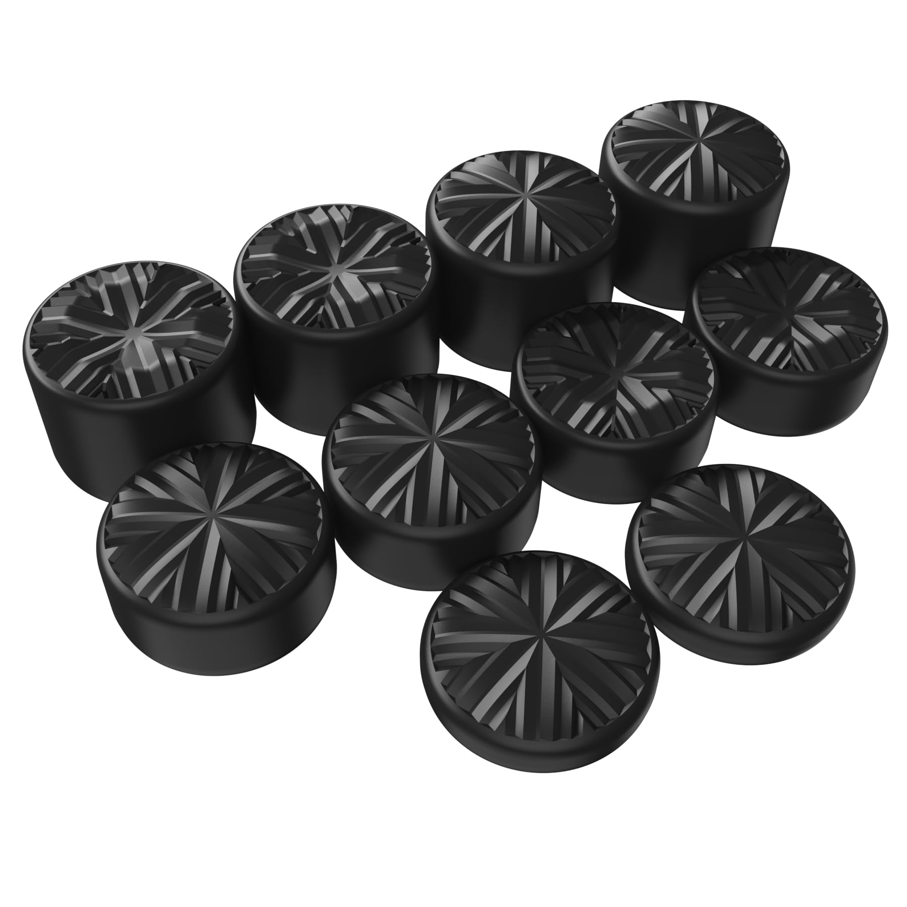 PlayVital 10 Pcs Ergonomic Thumbstick Grips for ps5, for ps4, EVOQUE Universal Pro Thumb Grip Caps for Xbox Series X/S, Xbox One/Elite Series 2, Switch Pro - with 3 Height Convex and Concave - Black