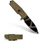 Extrema Ratio - Shrapnel OG (Desert) Fixed Blade Knife, B&ouml;hler N690 Steel Blade Hardened to 58 HRC, Dark Coated Finish, Full-Tang Design, Ergonomic Forprene Handle, Precision Handcrafted in Italy, Compact and Durable