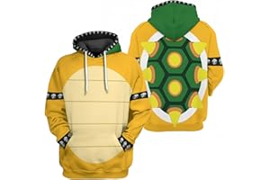 Vueamei Bowser cosplay costume hoodie，Adult 3D printed full zip hoodie