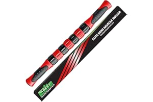 ELITE SPORTZ EQUIPMENT Elite Massage Roller Stick Targets Sore, Tight Leg Muscles to Prevent Cramps and Release Tension. It's Sturdy, Lightweight, Smooth Rolling and Thankfully This Lifesaver has Comfortable Handles.Red
