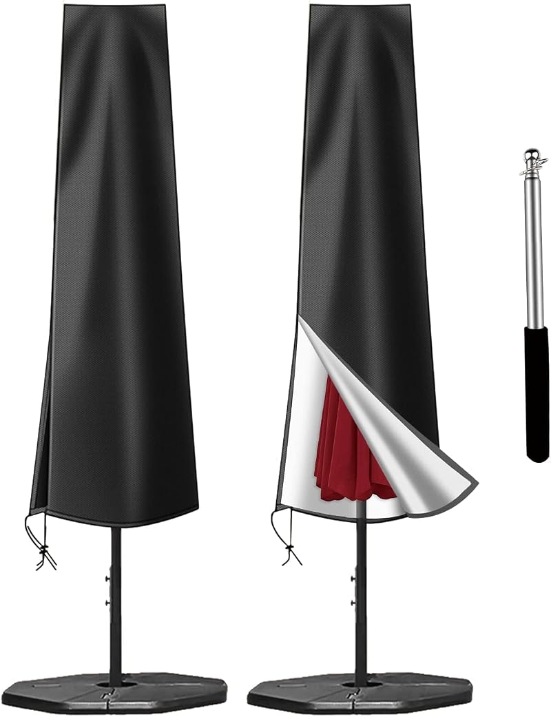 OKPOW Parasol Cover 600D Waterproof 2m-3m UV Windproof with Zip