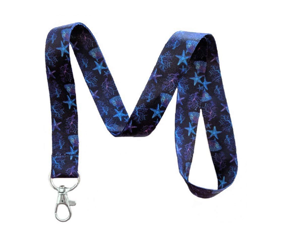 Colorful Wildlife Lanyard Key Chain Id Holder (Ocean Life)