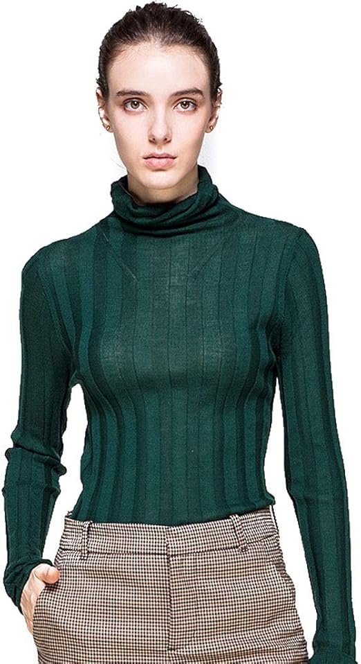 Women's Turtle Collar Long Sleeve Knit Sweater Knit Top High Collar