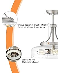 EAPUDUN 3-Light Farmhouse Semi Flush Mount Ceiling