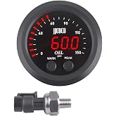 ZHSYMX Universal Oil Pressure Gauge Kit 2-1/16" (52mm) 150 PS | Digital Meter Red Display with 1/8NPT Electronic Sensor - for Boat Marine Car Auto Truck Automotive Gauge Sets