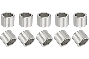 PATIKIL 304 Stainless Steel Spacer, 10 Pcs Round Metal Spacer 1/2" Bore x 5/8" OD x 1/2" Length Unthreaded Screw Standoff Bus