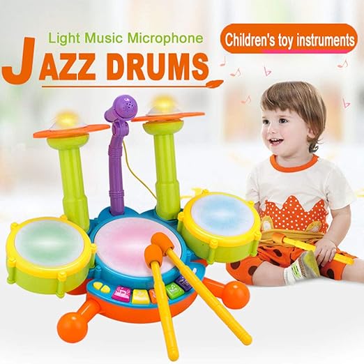 Amazon.com: Chilartalent - Juego de batería para niños con micrófono para bebés y niños de 1 2 3 4 5 años: Toys \u0026 Games