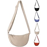 Nylon Crescent Crossbody Bag for Women - Lightweight Hobo Sling Purse, Trendy Small Travel Day Pack with Adjustable Strap