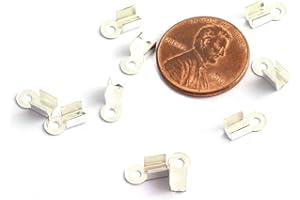 RuiLing 200pcs 4x9mm Folding Crimp Cord Ropes Ends Tips Terminators for Leather DIY Necklace Bracelet,Metal Fold Over Cord Ending Clasp Jewelry Making Connector Silver