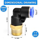 ERGAOBOY PC6-02 6mm Tube AD x 1/4 BSP Male Plug Fittings Pack 2 view 4