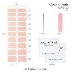Nelikoo Semi Cured Gel Nail Strips, 20 PCS Gel Nail