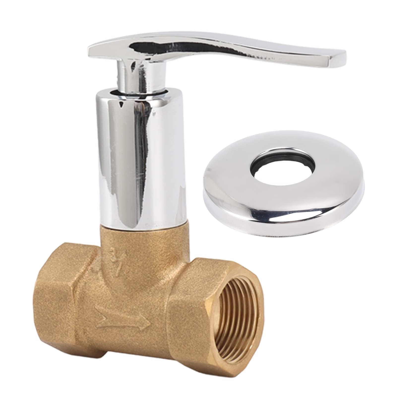 Cyrank 3/4 in Angle Water Shut Off Valve Copper, Water Stop Valve Ceramic and Brass, Concealed, Electroplated, Kitchen & Bathroom