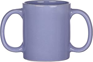 HealthGoodsIn Dual Handle Mug (Double Grip Mug) to Aid Tremors, MICROWAVE SAFE, 11.83 US Fl. Oz. (350 Ml) - BLUE Color