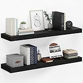 Vivelove 36” Floating Shelves Wall Mounted, 9 Inch Deep Shelves with Invisible Brackets, 90 cm Shelf 1.5” Thick for Bathroom,