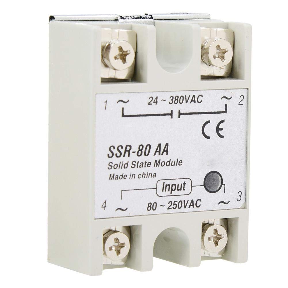 80A Single Phase Solid State Relay SSR Module with Plastic and Metal Housing for Industrial Automation Temperature Control Systems