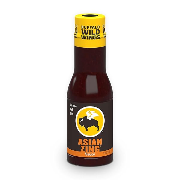 BUFFALO WILD WINGS ASIAN ZING SAUCE, 12 FL. OZ., PERFECT DIPPING SAUCE, CHICKEN MARINADE, STIR FRY SAUCE AND WING SEASONING, DELICIOUS CHILI PEPPER, SOY AND GINGER FLAVORS