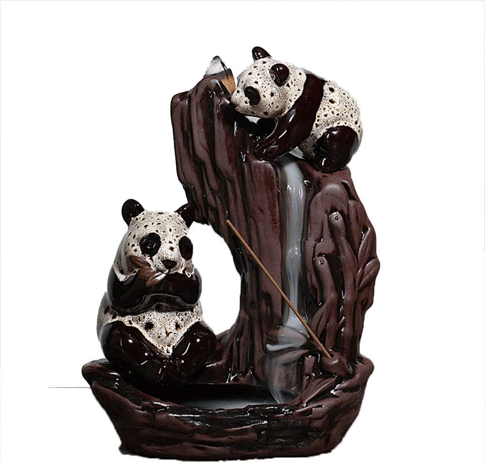 LFA Creative Smoke Back Incense Burner Purple Sand Incense Burner Home Gift Decoration,Panda -OneSize