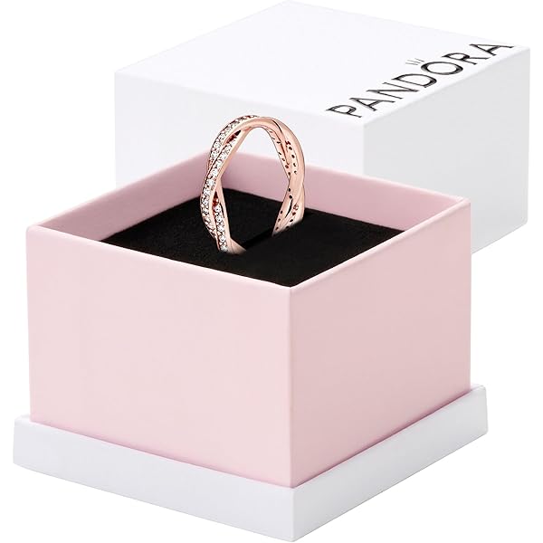 Amazon.com: PANDORA Signature Ring, Rose & Clear CZ 180912CZ-48
