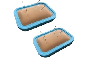 NVYAZJ 2 Pieces Acupuncture Pad Skin Model, High Simulation Acupuncture Training Silicone Pad, Reusable and Durable for Nurse