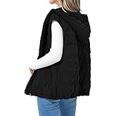 Qesulk Womens Puffer Vest Casual Sleeveless Hooded Zip Up Jacket Quilted Winter Coat Stand Collar Gilet Jacket with Pockets