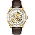 Bulova Men's Classic Sutton Automatic Skeleton Dial Brown Leather Strap Watch | 43mm | 97A138