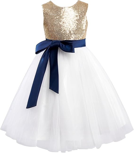 gold flower girl dresses