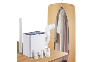 Moongiantgo Portable Clothes Dryer, 4-in-1 Electric Drying Machine with Timer for Clothes Shoes Pets Drying Blanket Warming, Compact for Apartments Home Dorms Travel RVs, 110V 700W (White)