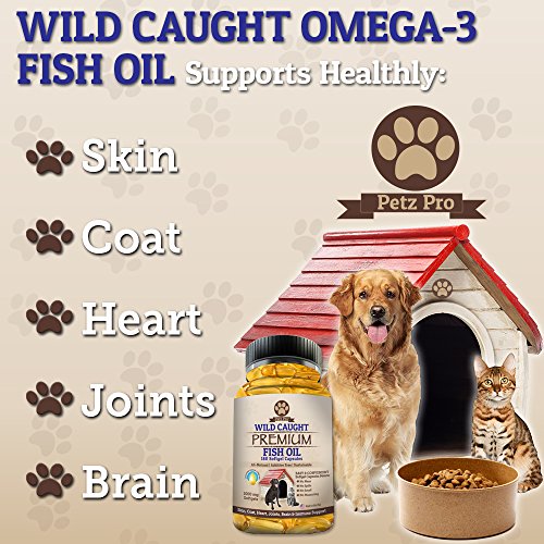 Omega 3 Wild Caught Fish Oil for Dogs EPA DHA, Higher in Omega 3 Fatty