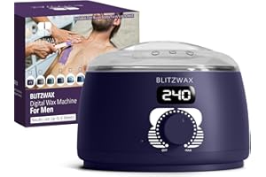 BLITZWAX Single Waxing Pot, Hard Wax Warmer for Face, Legs, Bikini, Brazilian and Body, for 16 oz, At Home Hair Removal Kit, for Men, Beginner Friendly, Quick Heating, Precise Temperature Control