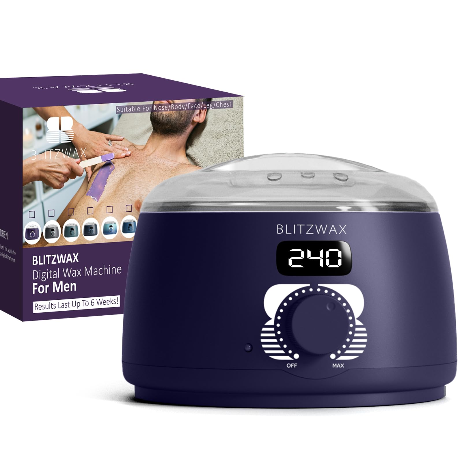 Photo 1 of BLITZWAX Single Waxing Pot, Hard Wax Warmer for Face, Legs, Bikini, Brazilian and Body, for 16 oz, At Home Hair Removal Kit, for Men, Beginner Friendly, Quick Heating, Precise Temperature Control